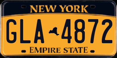 NY license plate GLA4872