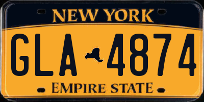 NY license plate GLA4874