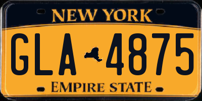 NY license plate GLA4875