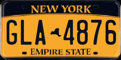 NY license plate GLA4876