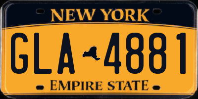 NY license plate GLA4881