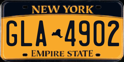 NY license plate GLA4902