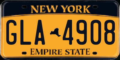 NY license plate GLA4908
