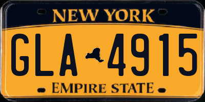 NY license plate GLA4915