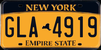 NY license plate GLA4919
