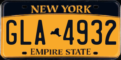 NY license plate GLA4932