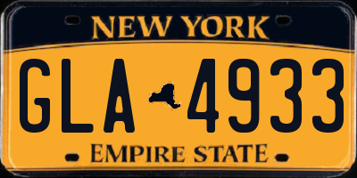 NY license plate GLA4933