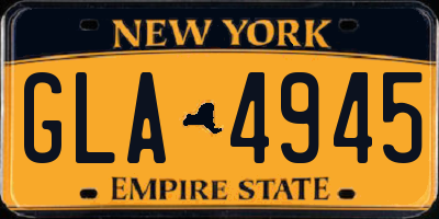 NY license plate GLA4945