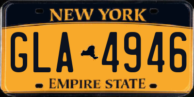 NY license plate GLA4946