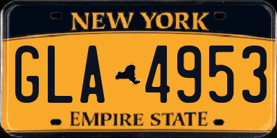 NY license plate GLA4953