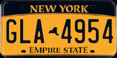 NY license plate GLA4954