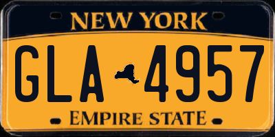 NY license plate GLA4957