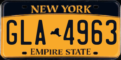 NY license plate GLA4963