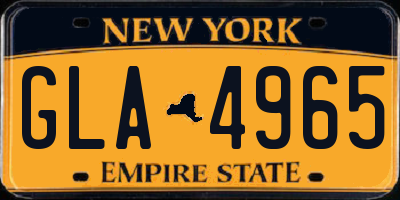 NY license plate GLA4965