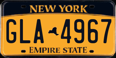 NY license plate GLA4967