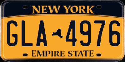 NY license plate GLA4976