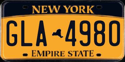 NY license plate GLA4980