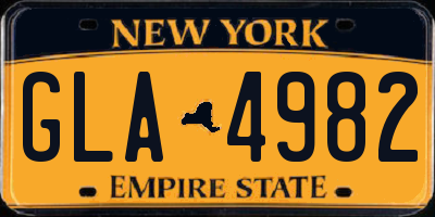 NY license plate GLA4982
