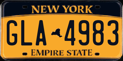 NY license plate GLA4983