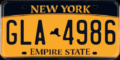 NY license plate GLA4986