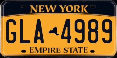 NY license plate GLA4989