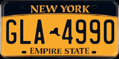 NY license plate GLA4990