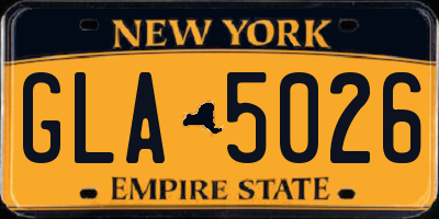 NY license plate GLA5026
