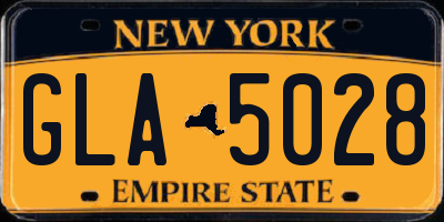 NY license plate GLA5028