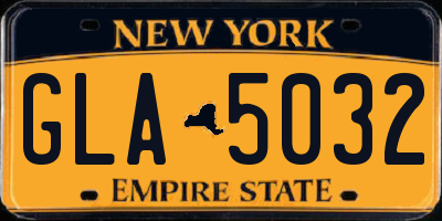 NY license plate GLA5032