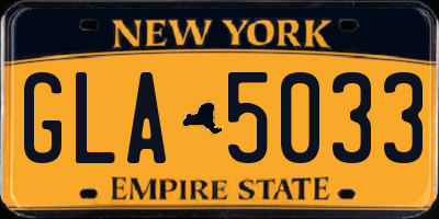 NY license plate GLA5033