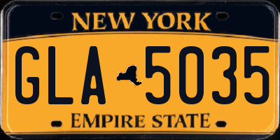 NY license plate GLA5035