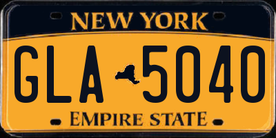 NY license plate GLA5040