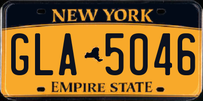 NY license plate GLA5046