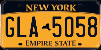 NY license plate GLA5058
