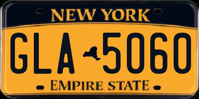 NY license plate GLA5060