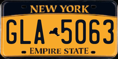 NY license plate GLA5063