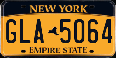 NY license plate GLA5064