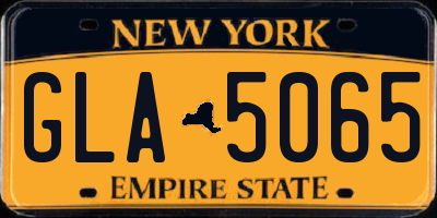 NY license plate GLA5065