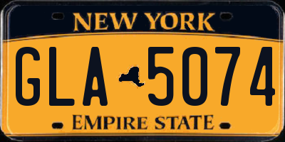 NY license plate GLA5074