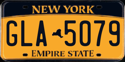 NY license plate GLA5079
