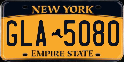 NY license plate GLA5080