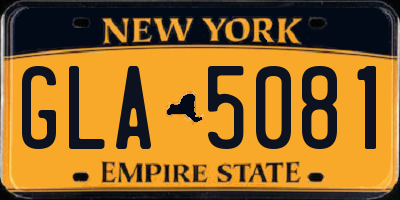NY license plate GLA5081