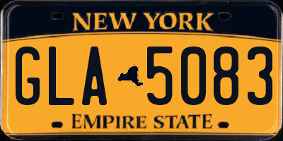 NY license plate GLA5083