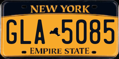 NY license plate GLA5085