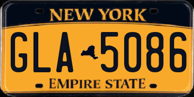 NY license plate GLA5086