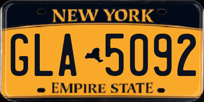 NY license plate GLA5092