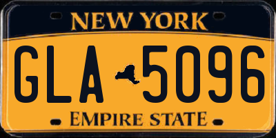 NY license plate GLA5096