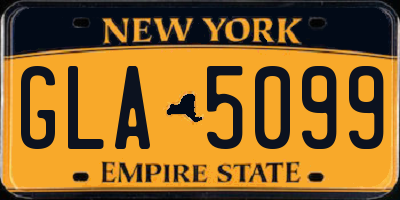 NY license plate GLA5099