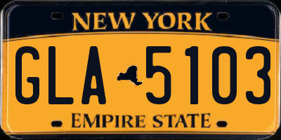 NY license plate GLA5103