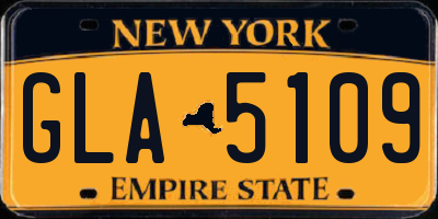 NY license plate GLA5109